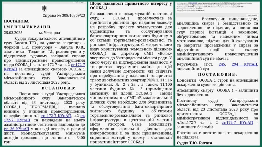 Судова перемога над корупцією: ужгородський депутат Маєрчик визнаний винним у незаконному заволодінні землею Судова перемога над корупцією: ужгородський депутат Маєрчик визнаний винним у незаконному заволодінні землею