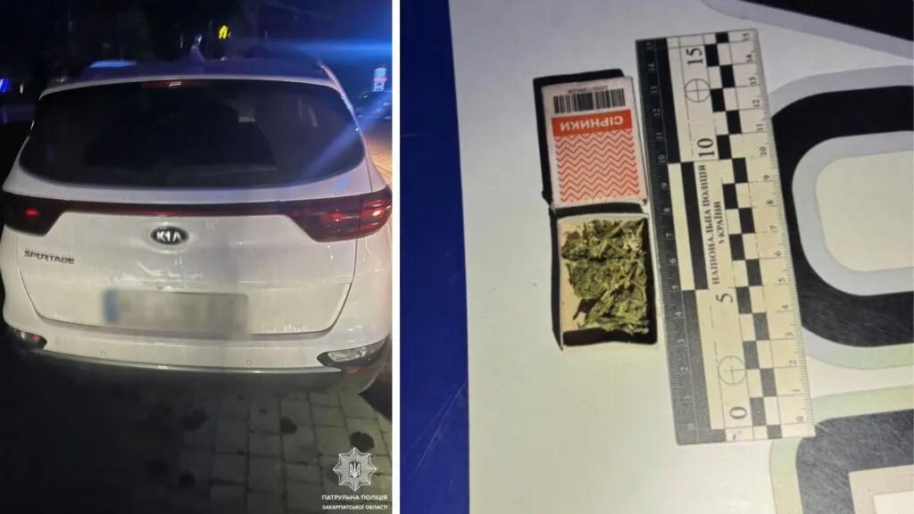 Нічний інцидент в Ужгороді: патрульні виявили наркотики та зброю у порушника на площі Богдана Хмельницького