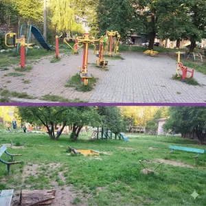 Стан дитячого майданчика в мікрорайоні Шахта після річного періоду експлуатації