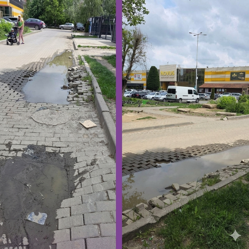 Проблема бруківки у Новому районі: руйнування через сміттєвози