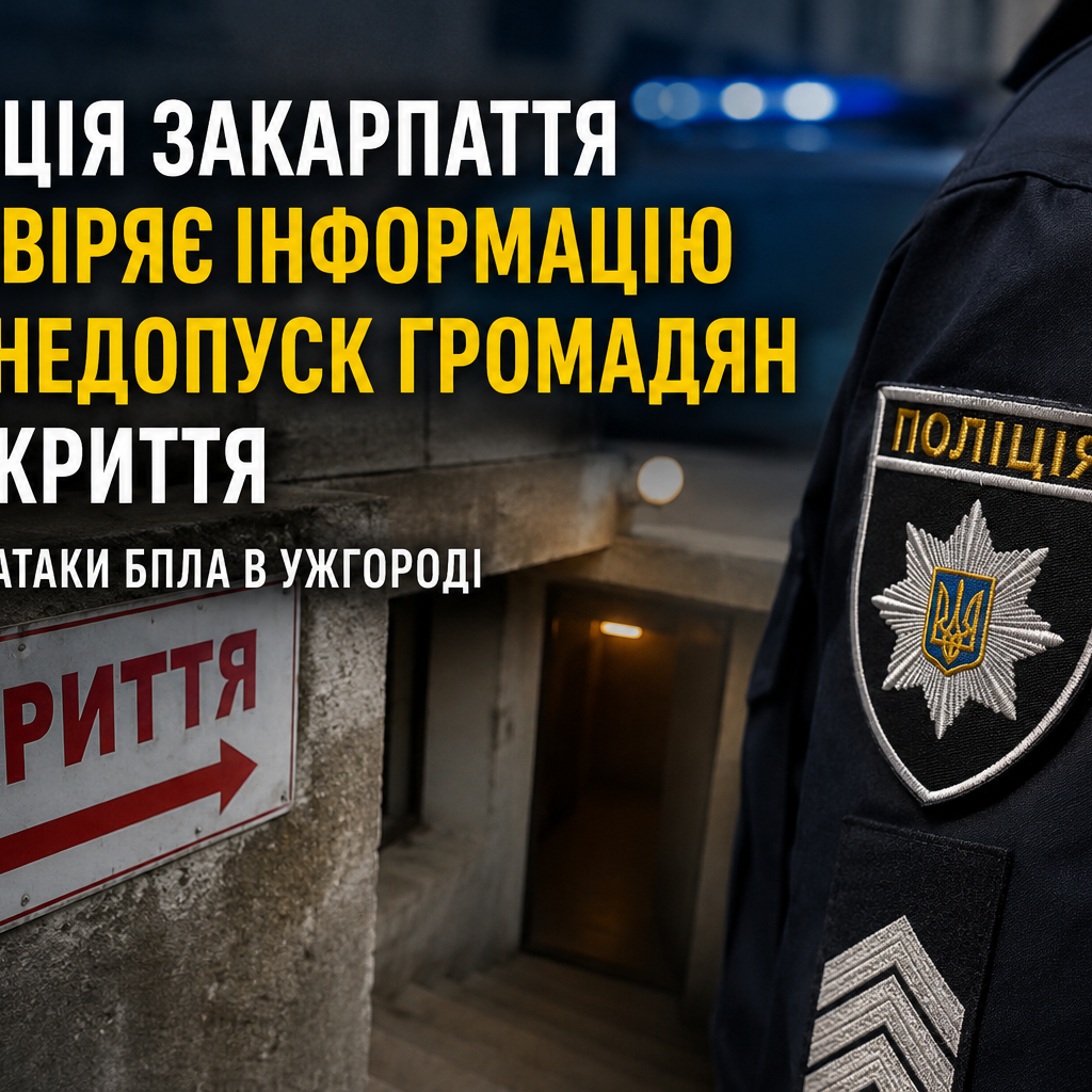 У Ужгороді триває перевірка інформації щодо обмеження доступу до укриття під час повітряної тривоги