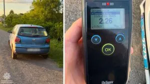 На околиці Ужгорода правоохоронці затримали нетверезого водія з рекордно високим рівнем алкоголю в крові